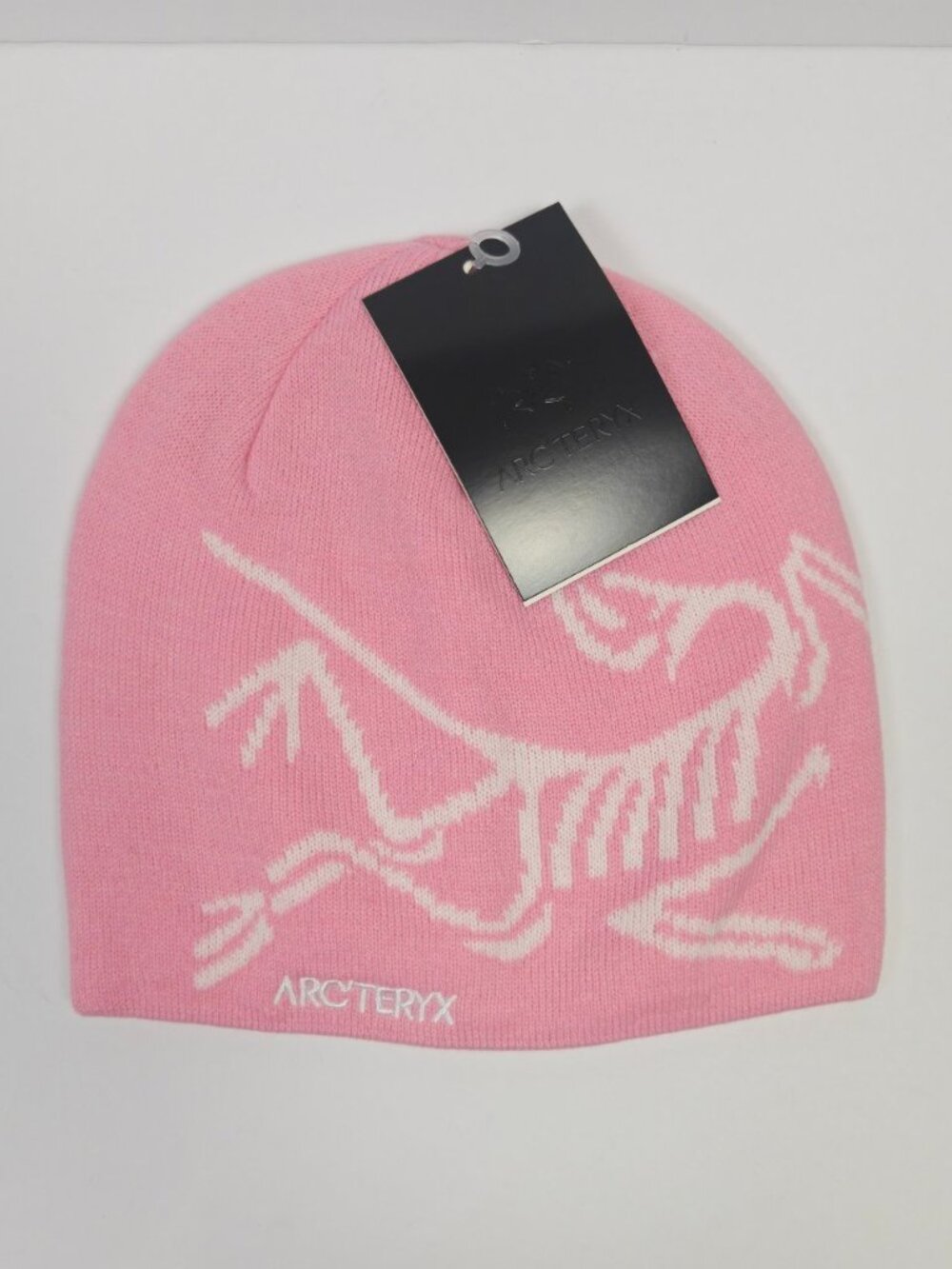 Arc'teryx Pink And White Bird Head Toque Skullcap Beanie